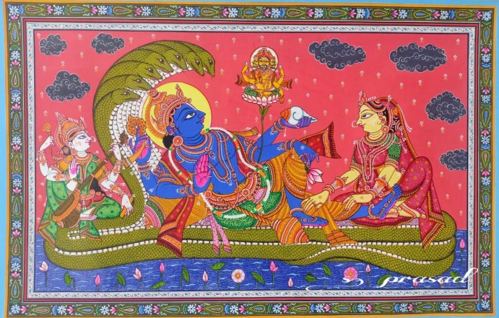 Lakshmi Narayan Ananthashayanam Pattachitra Painting X