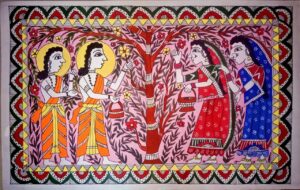 Ram Janaki Milan, Madhubani Painting ( 4 x 2 feet) - International ...