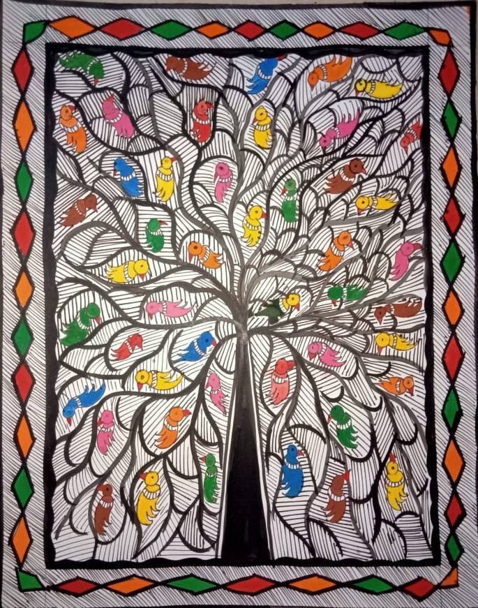 colourful madhubani art