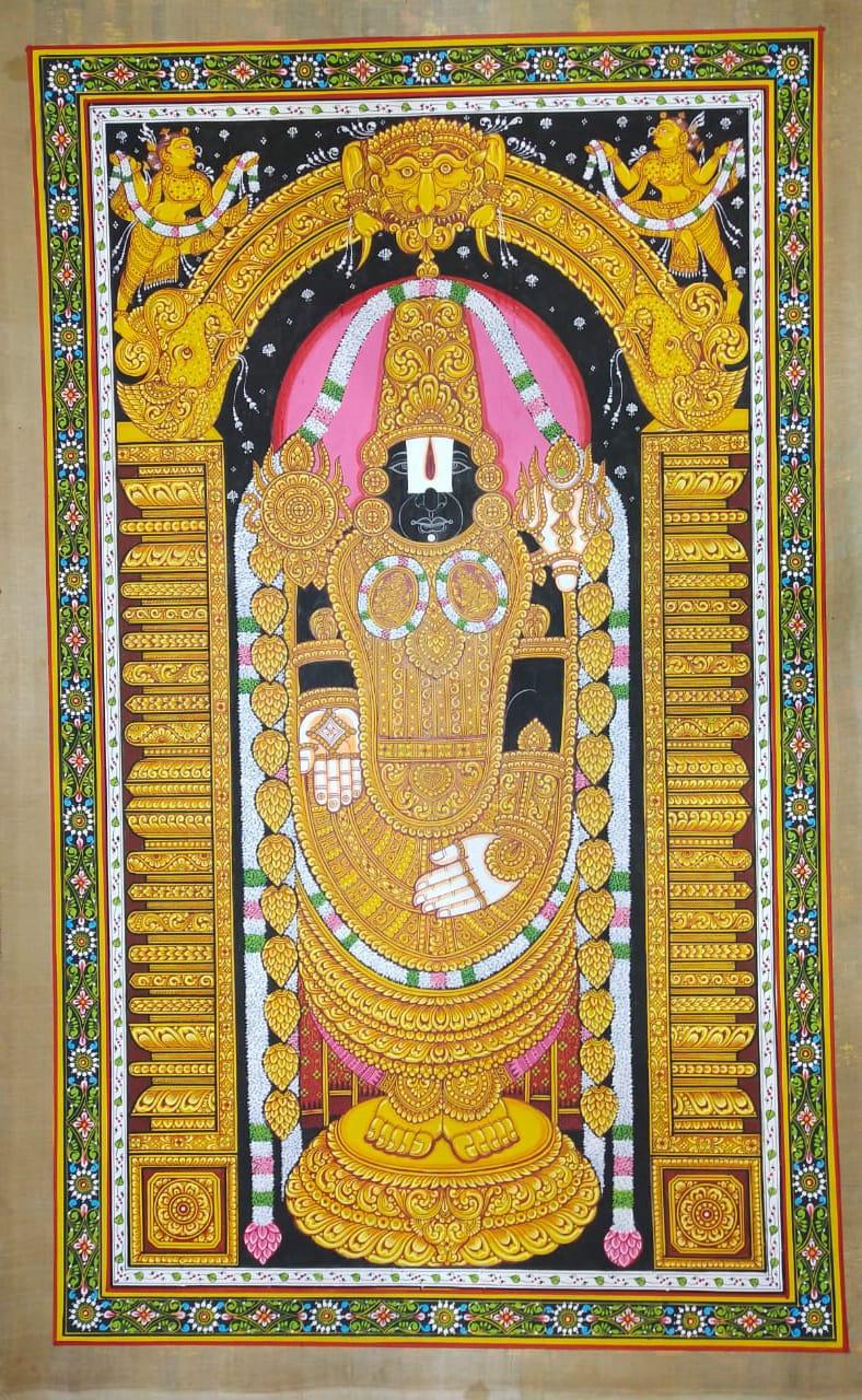 Lord Balaji Tassar Pattachitra Painting (24