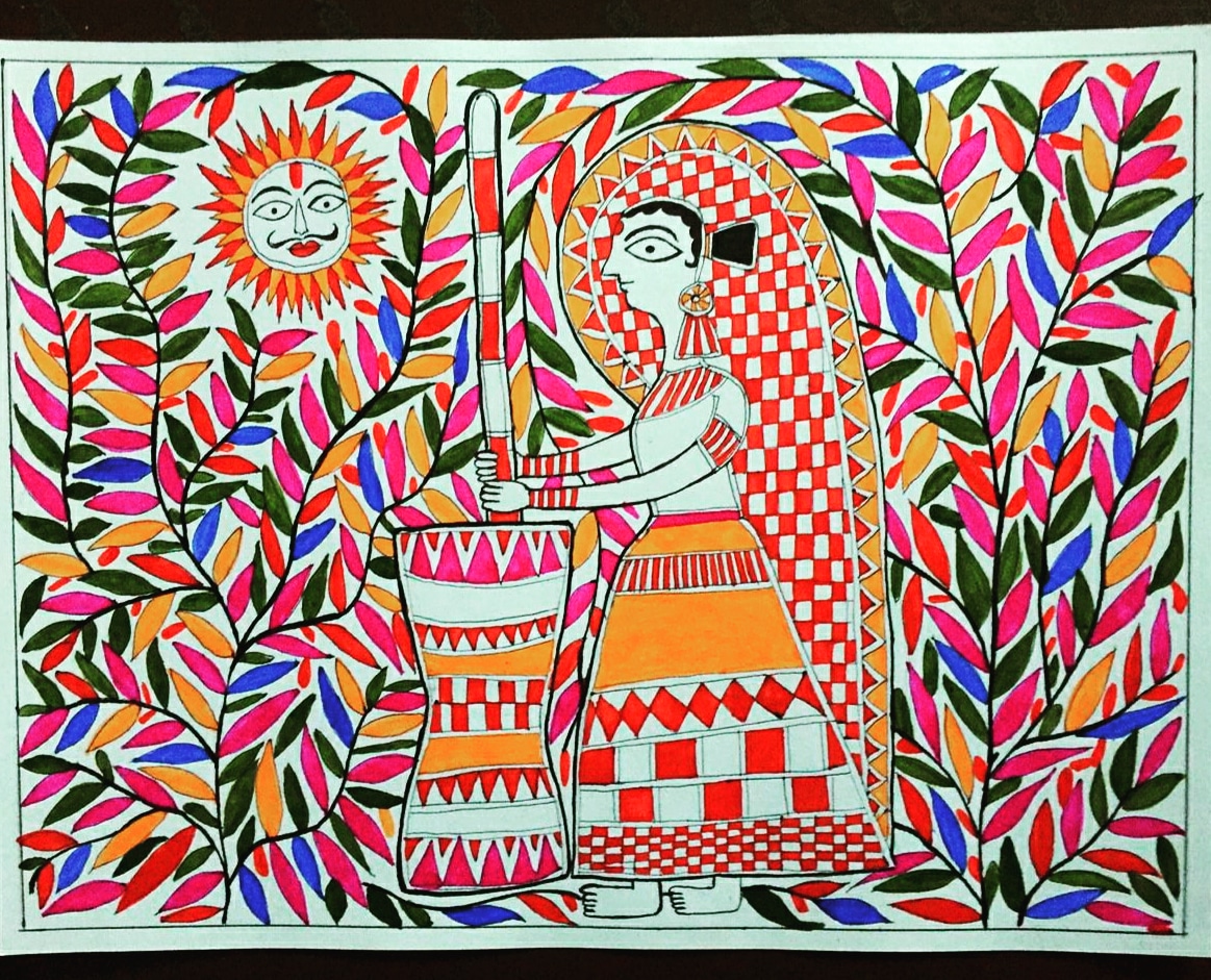 Rural Women, Madhubani Painting (11