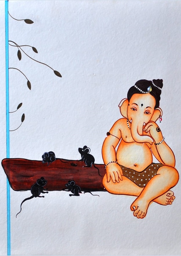 Bala Ganapathi, Traditional Painting #5 (12
