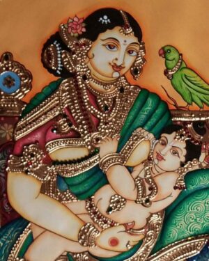 Tanjore Painting Putana Feeding Bala Krishna Artist Rajkumar