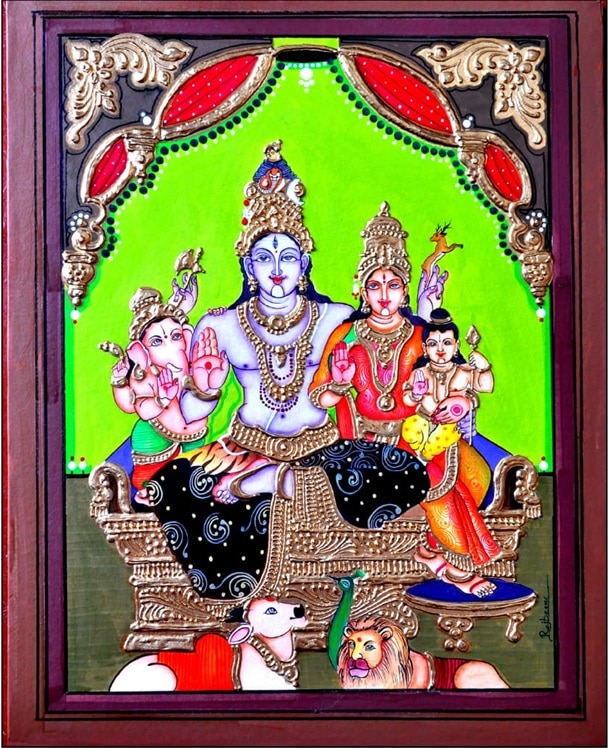 Indian Art Shiva Family Artist Rajkumar