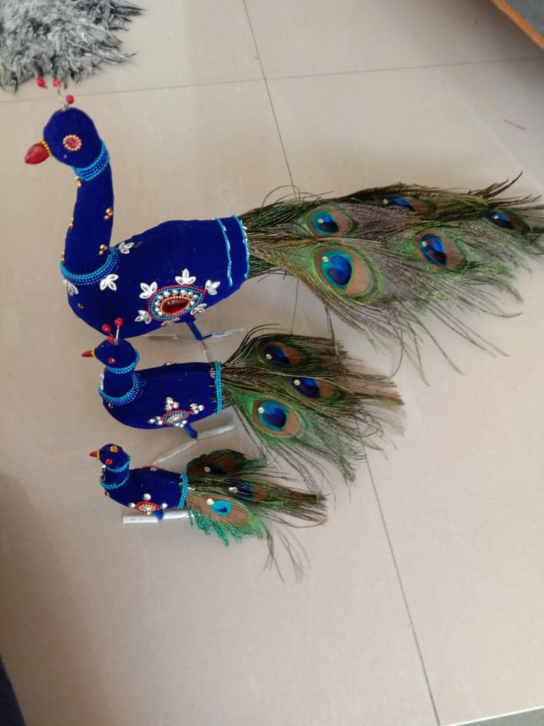 Peacocks for decoration 6 , 12, 18 inch peacock ( set of 3 )