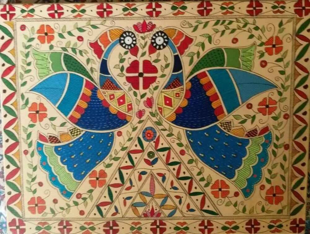 Peacock, Madhubani Painting - International Indian Folk Art Gallery