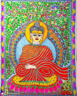 Gautham Buddha Madhubani painting 16