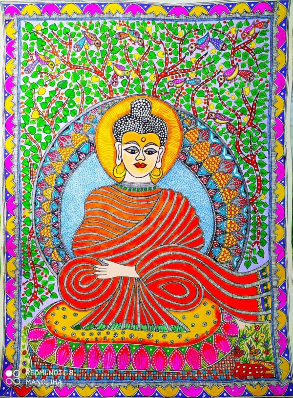 Gautham Buddha Madhubani painting 16