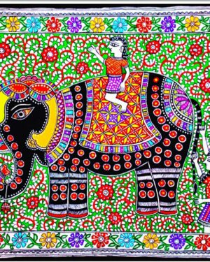 Elephant Art Madhubani painting Manoj Kumar 15