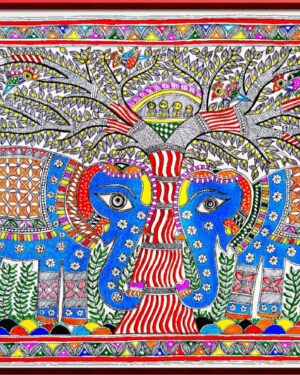 Elephant Art Madhubani painting Manoj Kumar 13