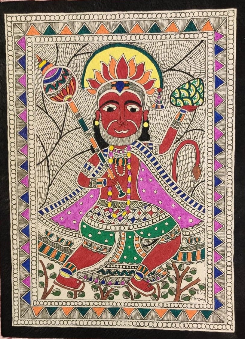Jai Hanuman - Madhubani painting (11