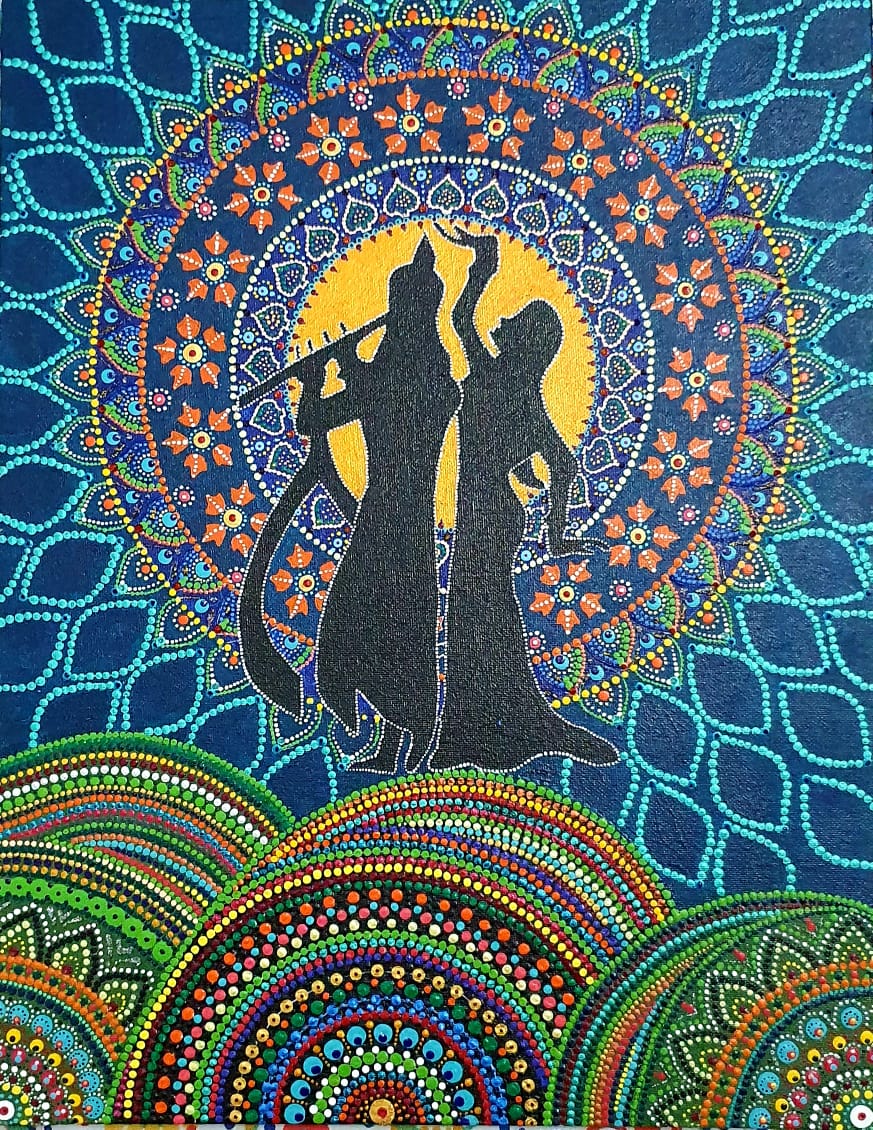 Radha Krishna - Mandala painting (12