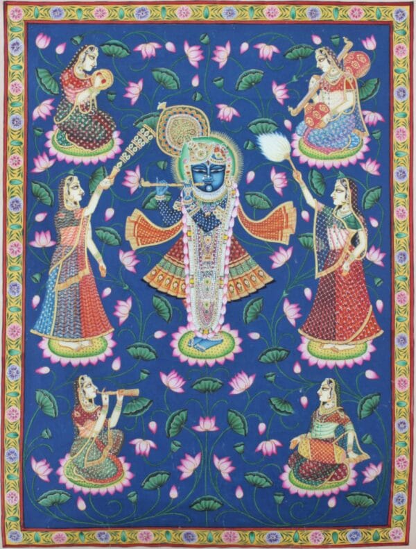 SHRINATHJI WITH GOPIES (size - 18 x 24 inches) - International Indian ...