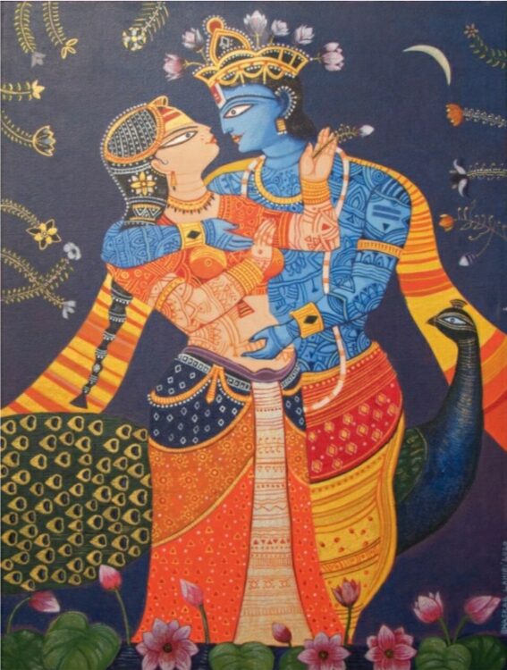 Dance of Divine Love - Indian Art (30" x 40") | International Indian