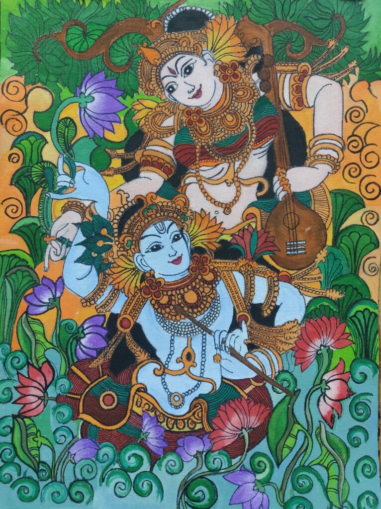 Radha Krishna #2 - Kerala Mural (12