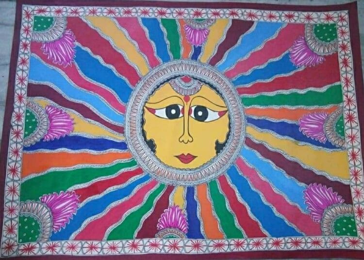 Sun - Madhubani painting (22