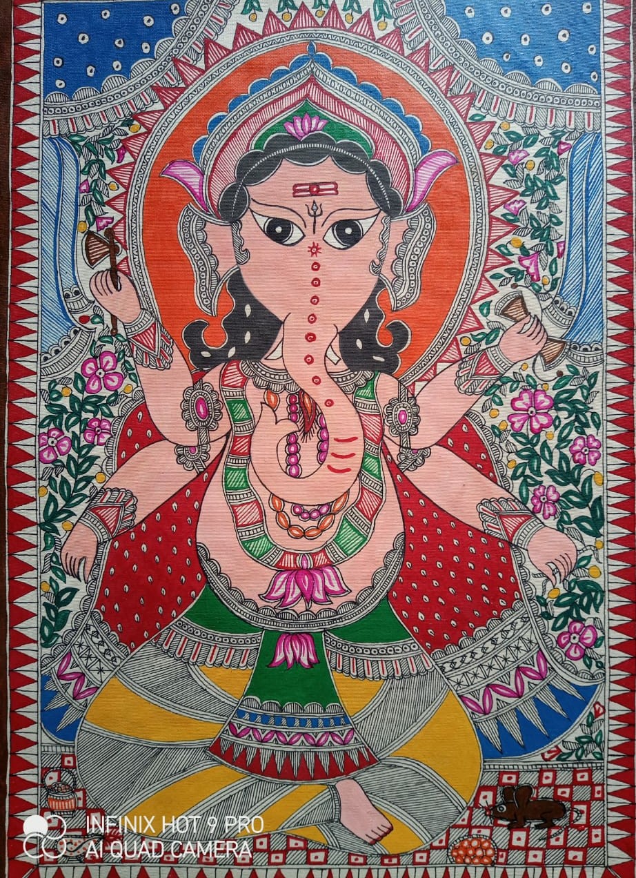 Sri Ganesh - Madhubani painting (11