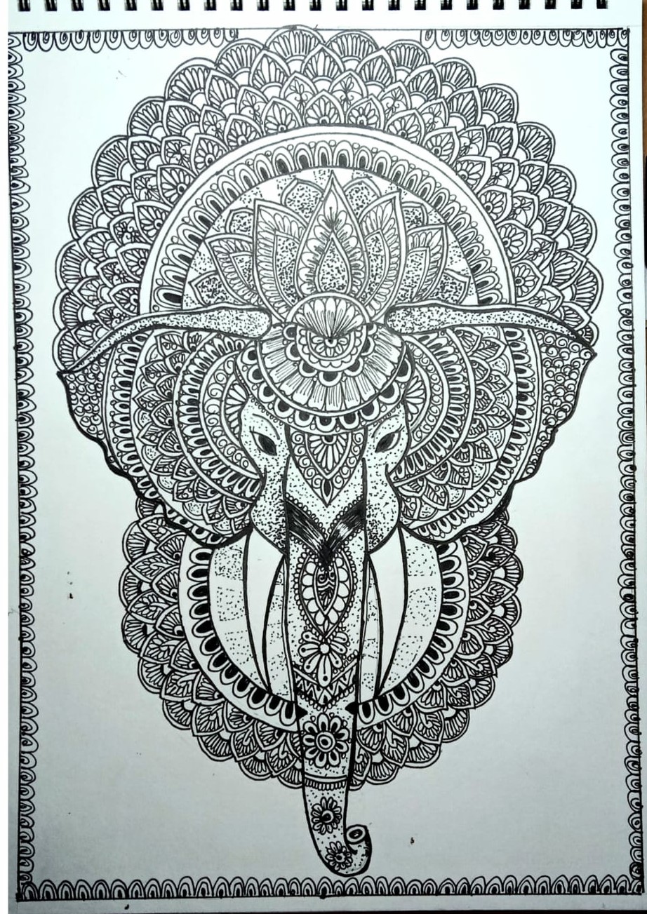 Mandala Art #5 (Size A4) - International Indian Folk Art Gallery