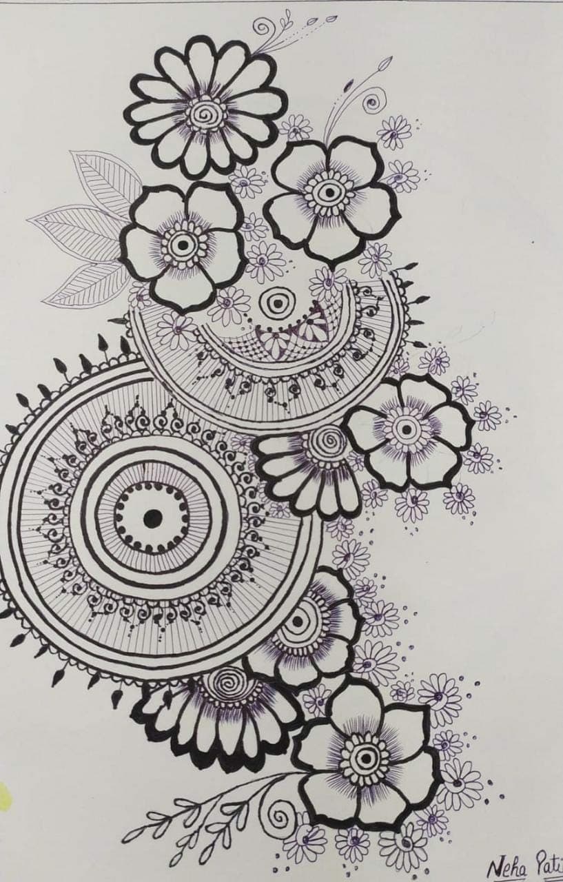Mandala Art #2 (Size A4) - International Indian Folk Art GalleryMandala art  begins with the centre, radiating out with symbols and designs as the  pattern grows larger. There are three basic layers