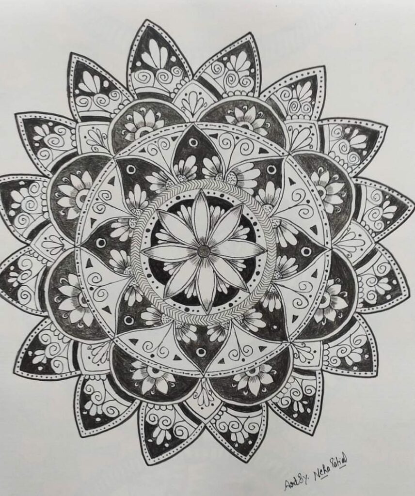 Mandala Art #6 (Size A4) - International Indian Folk Art GalleryMandala ...