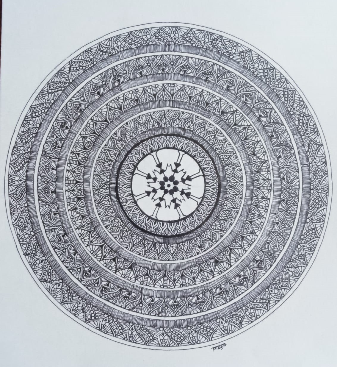 Warli Mandala - Mandala art (21 x 27.5 cms) | International Indian Folk