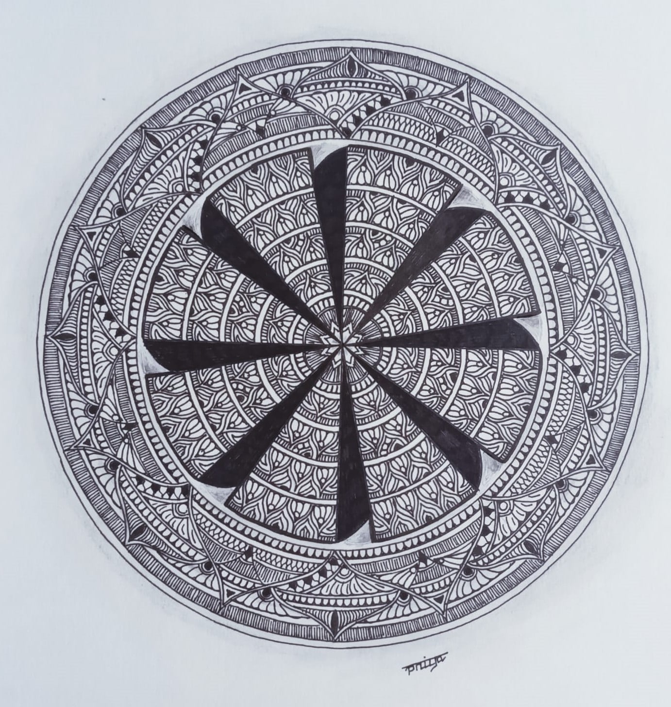 3D Mandala - Mandala art (21 x 27.5 cms) | International Indian Folk