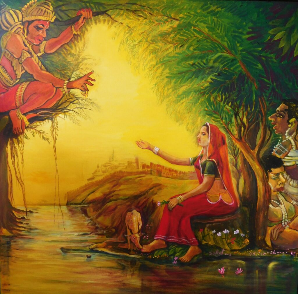 sita-in-ashokvatika-indian-art-54-x-54-international-indian-folk