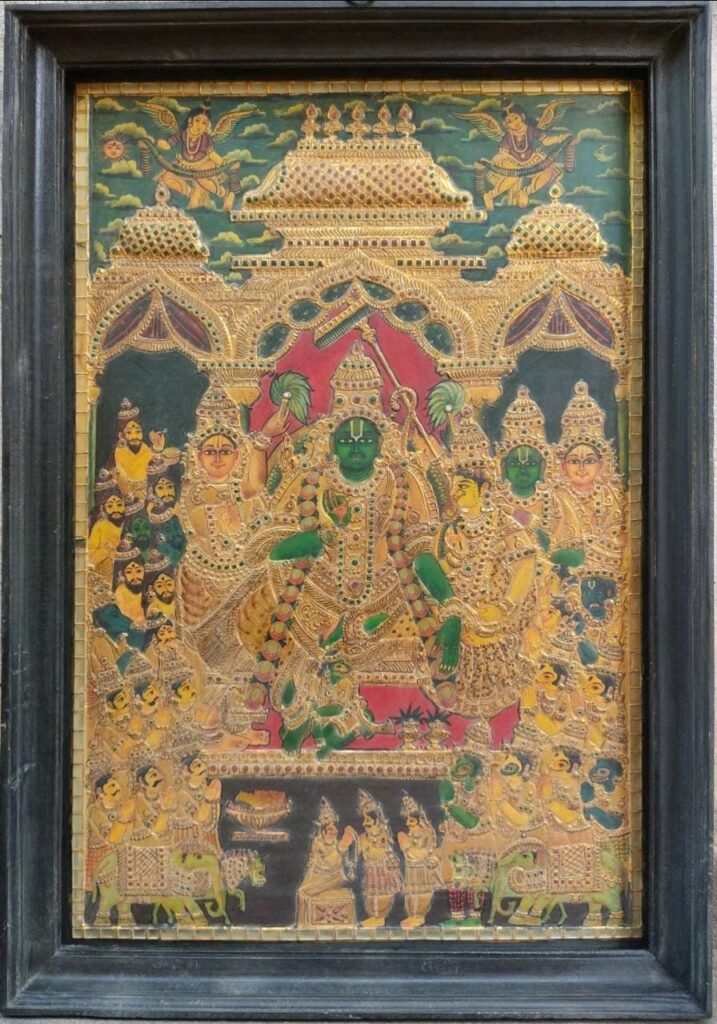 Tanjore Painting - Shri Ramar Pattaabishekam, Ganesh Art Gallery - International Indian Folk Art Gallery