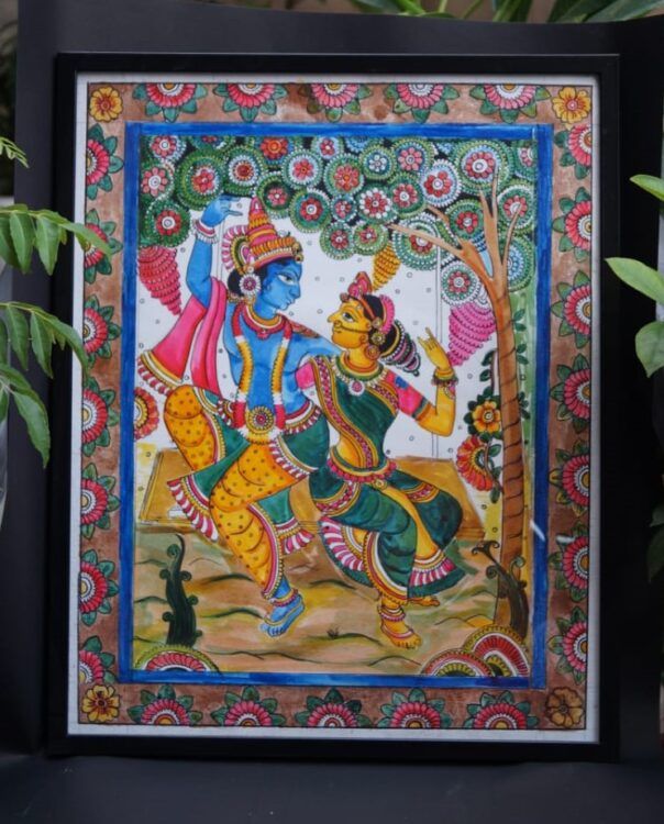 Radha Krishna kalamkari - International Indian Folk Art Gallery