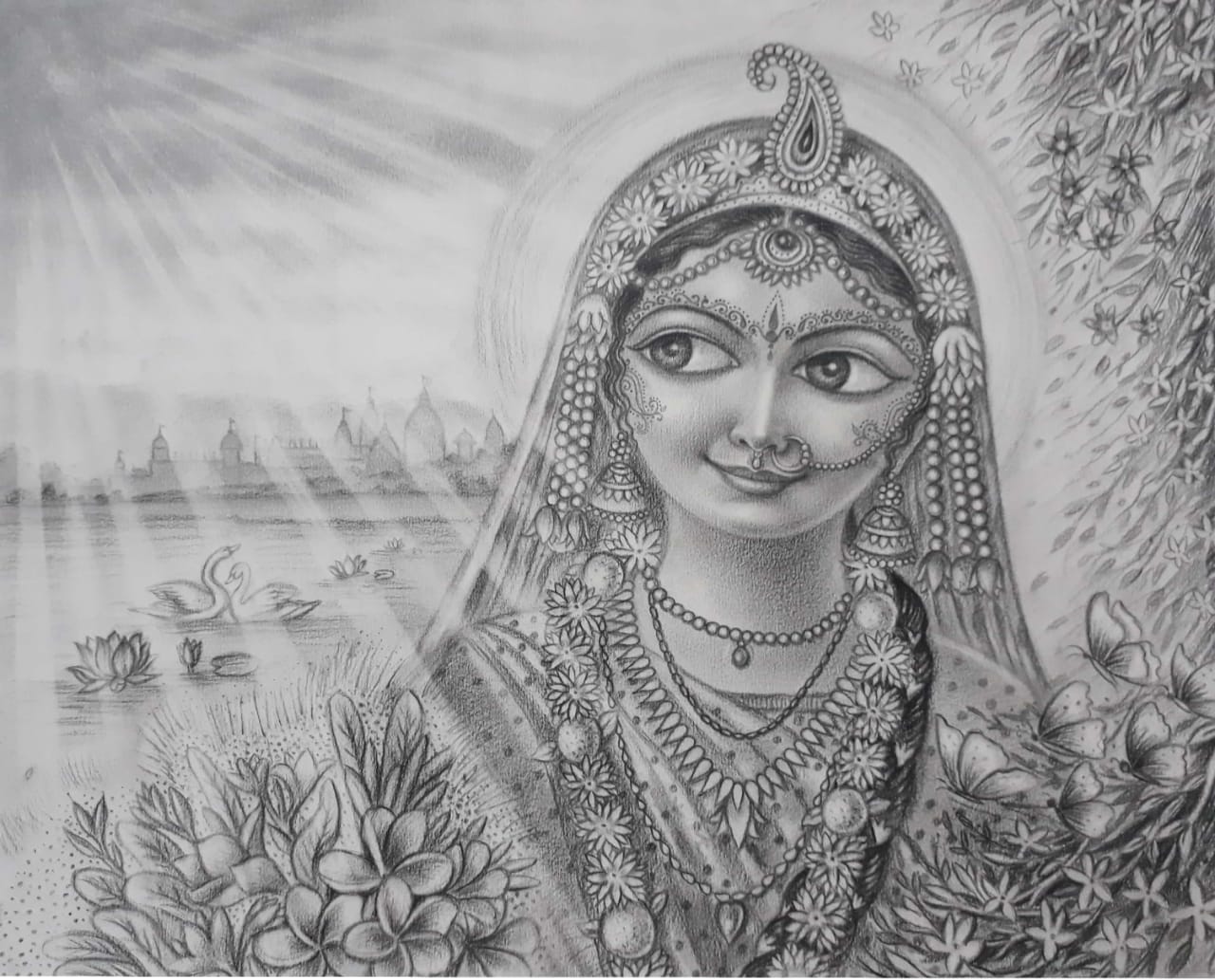 Painting Of Radha Krishna Drawing In Pencils  GranNino