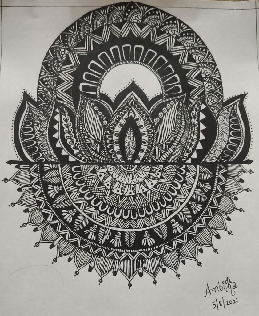 Indian Art - Mandala Style #1 (Size A4) - International Indian Folk Art ...