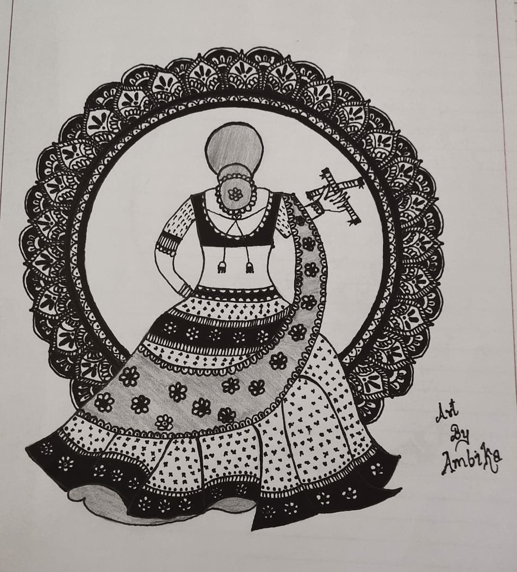 Indian woman dancing pencil sketch 🖌❤ #indianart #sketchbook #artwork |  Instagram