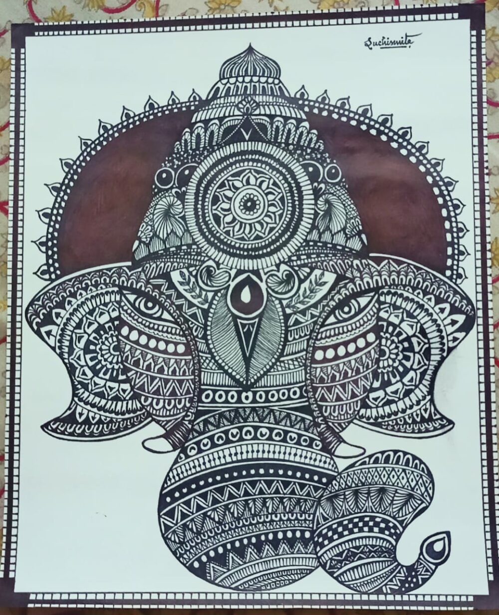 Mandal Art #5 (Size A5) - International Indian Folk Art Gallery