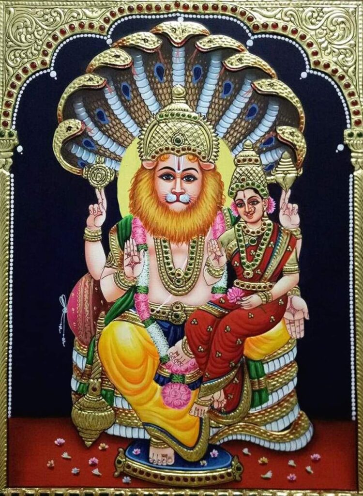 Lakshmi Narasimha Murthy - Tanjore Painting, Artist Shanmugasundaram