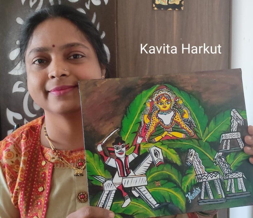 Masan Painting, Artist Kavita Harkut - International Indian Folk Art Gallery