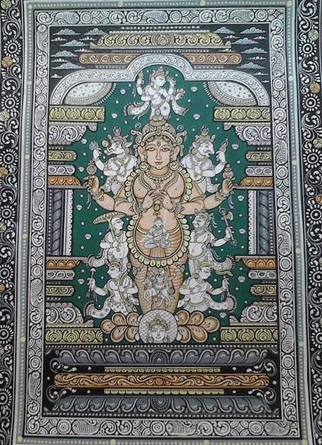 Vishnu Dasavatar, Pattachitra Painting Artist Satyanarayan Swain - International Indian Folk Art Gallery