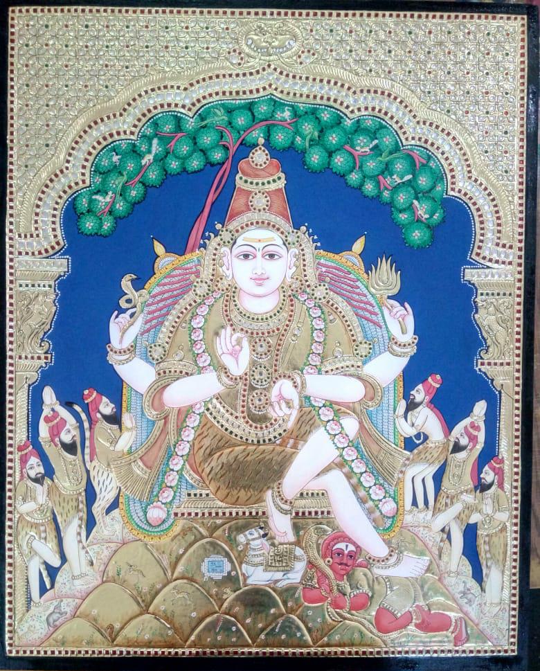 Lord Shiva Tanjore Painting, Artist Senthil Kumar, Senthil Arts and Craft