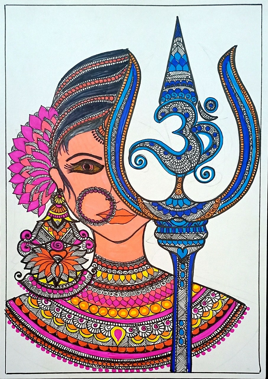 Durga Maa Charcoal Drawing | DURGA PUJA Special | Goddess Durga drawing  step by step - ART Tube - YouTube