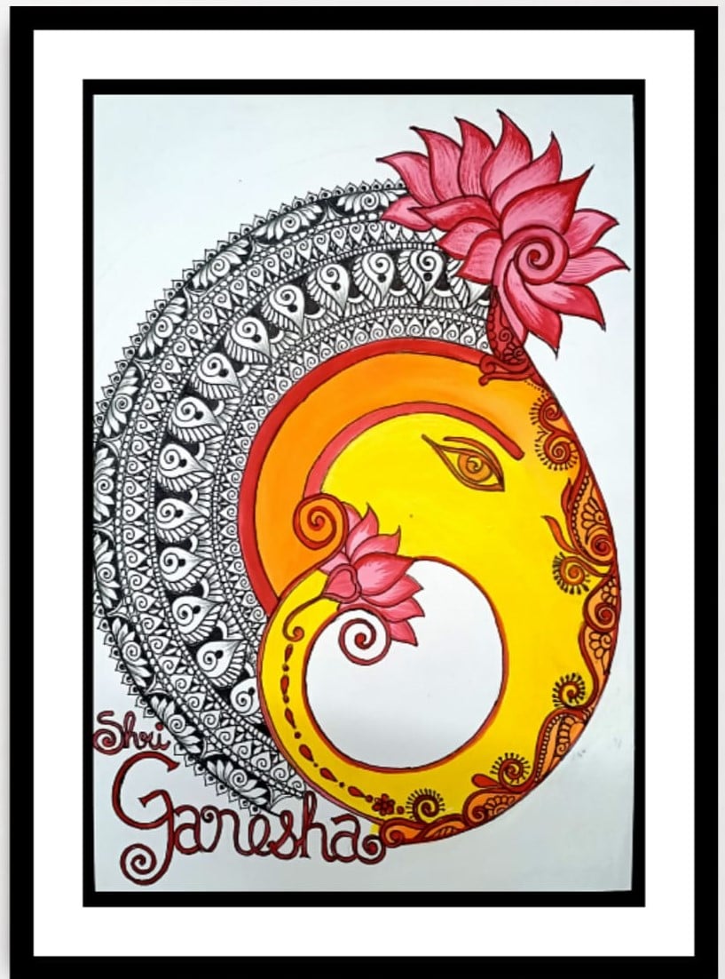Shree Ganesh #7 - Indian Art - Mandala Style (37 x 45 cms ...