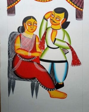 Babu aur Biwi - Kailghat painting - Rahim Chitrakar - 02
