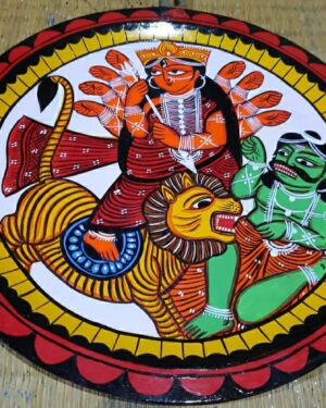 Durga Ma - Kalighat painting - Amiruddin Chitrakar - 04