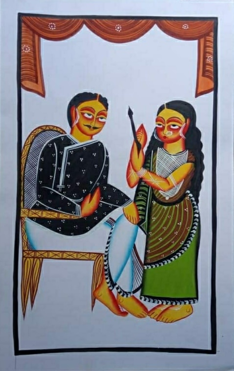 Kalighat painting - Jahuran Chitrakar - 16
