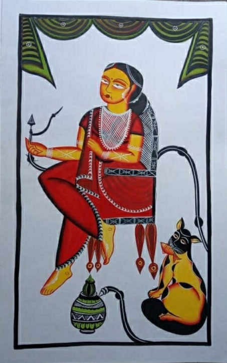 Kalighat painting - Jahuran Chitrakar - 18