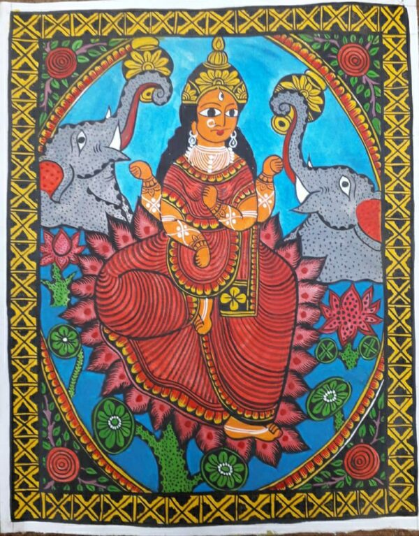 Maa Lakshmi - Kalighat painting - Semaruddin - 08