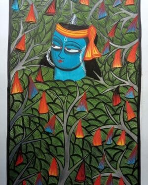 Krishna - Kalighat painting - Rahim Chitrakar - 03