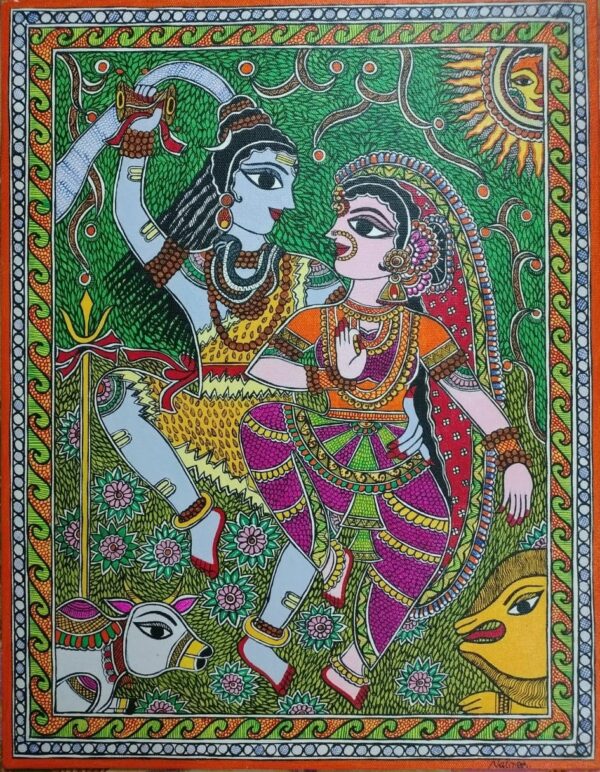 Shiva Parvati - Madhubani - Nalinee - 01