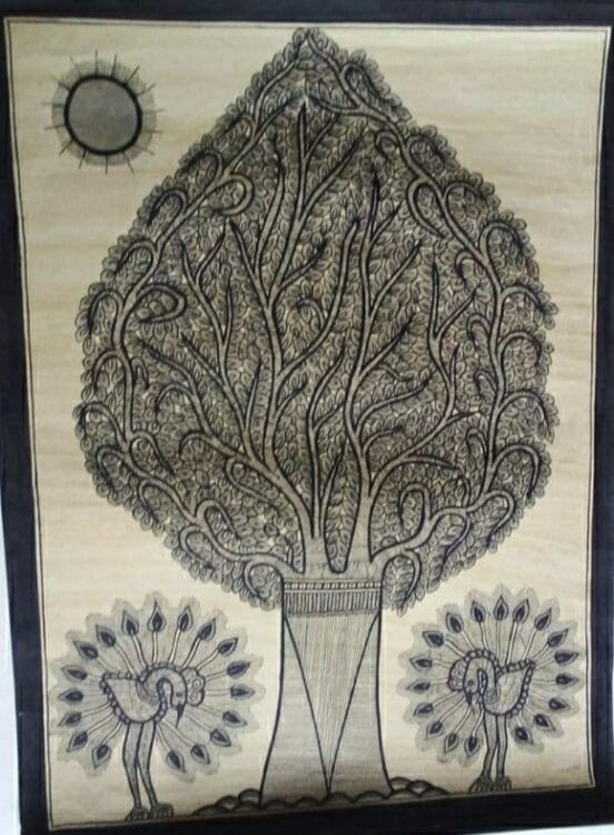 Tree Of Life 2 Madhubani Painting 22x 30 International Indian   Madhubani Painting Rakesh Paswan 13 552x750 