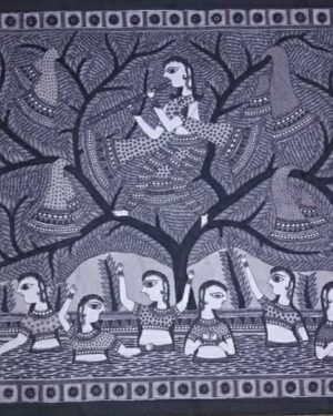 Krishna with Gopis - Madhubani painting - Rakesh Paswan - 20