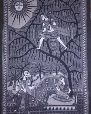 Ashok Vatika - Madhubani painting - Rakesh Paswan - 21