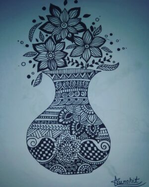 Flower Vase - Mandala painting - Alka Purohit - 02